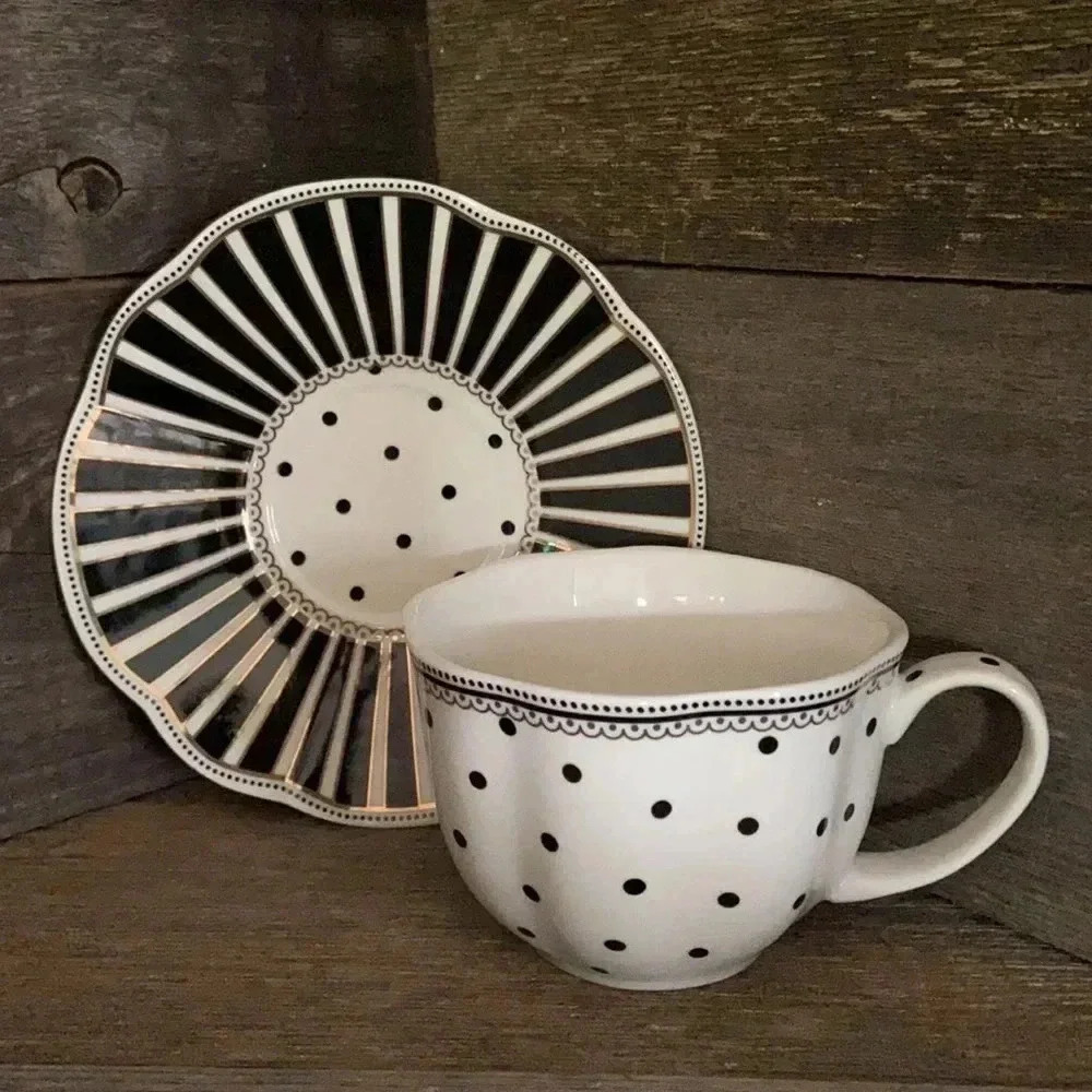Graces Teaware |  Josephine Black cup & saucer